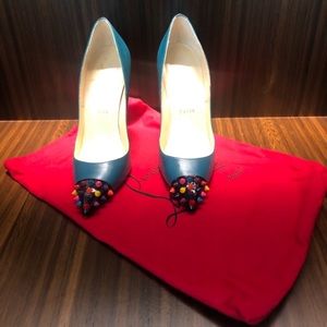 Christian Louboutin Teal Spike 120 Geo Pump